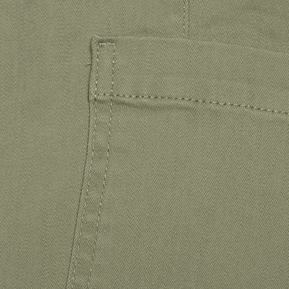 Hollywood Waist High-Rise Wide-Leg Patch Pocket Cropped Washed Aloe Jeans - Picture 4 of 6